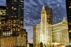 Chicago Skyline on River Chicago, IL.-