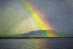Rainbow on a Lake - Priest Lake, ID. Brush