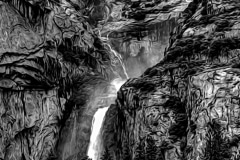 Snowmelt in Black & White -Yosemite N.P. CA  Rocky