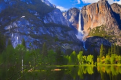 Yosemite Waterfall (Watercolor) - Yosemite N.P. CA